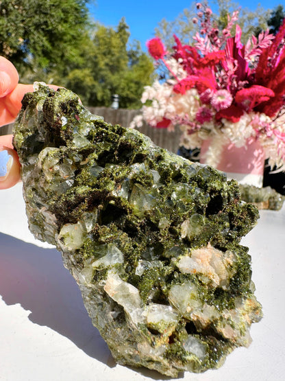 Epidote Quartz Cluster