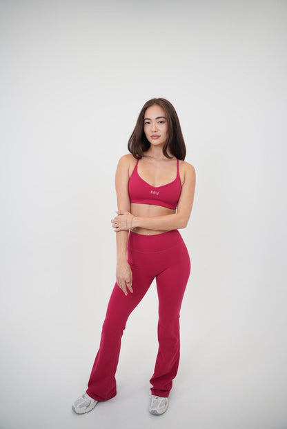 I Live in Luxury Red Flare Pant - Fitness, Yoga