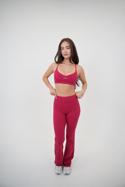 I Live in Luxury Red Flare Pant - Fitness, Yoga