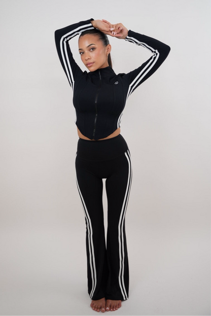 I Am Motivated Black Flare Pant - Fitness, Yoga