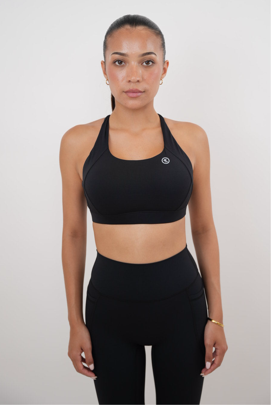 I Am Glowing Black Quick Dry Butter Bra - Fitness, Yoga