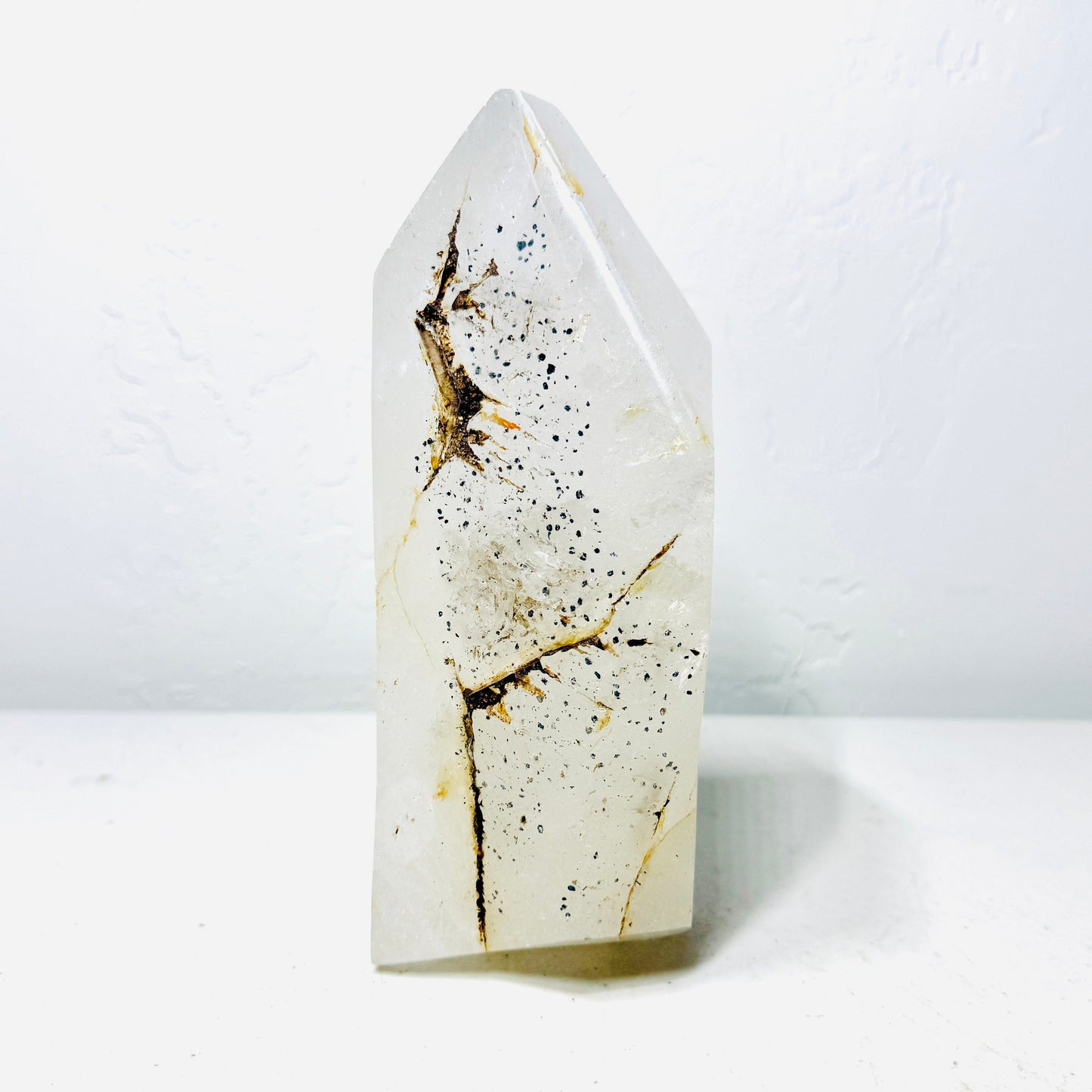 One-of-a-Kind Crystal Dream Quartz Semi-Polished Freeform with Glitter Inclusions – 3.4 lb