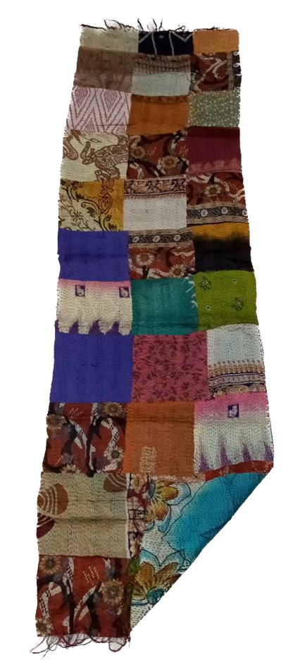 Hand stitched Kantha silk throw