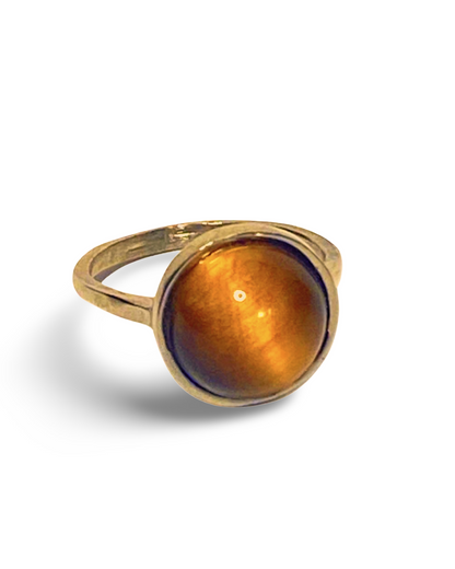 Tiger’s Eye Gemstone Round Ring