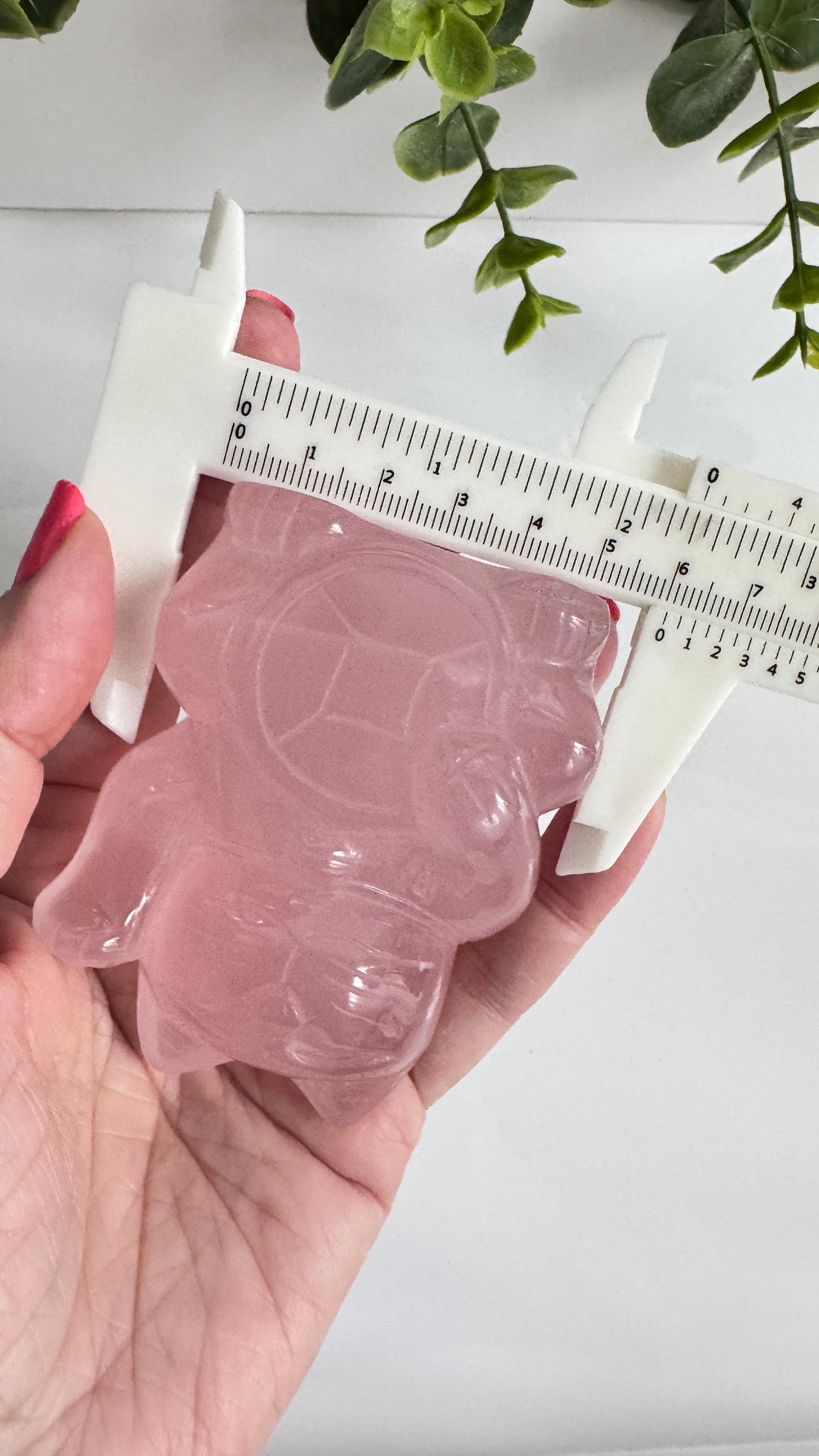 Gemmy Rose Quartz Crystal Lucky Cat, Maneki Neko, Fortune Cat, Large (3.2”)