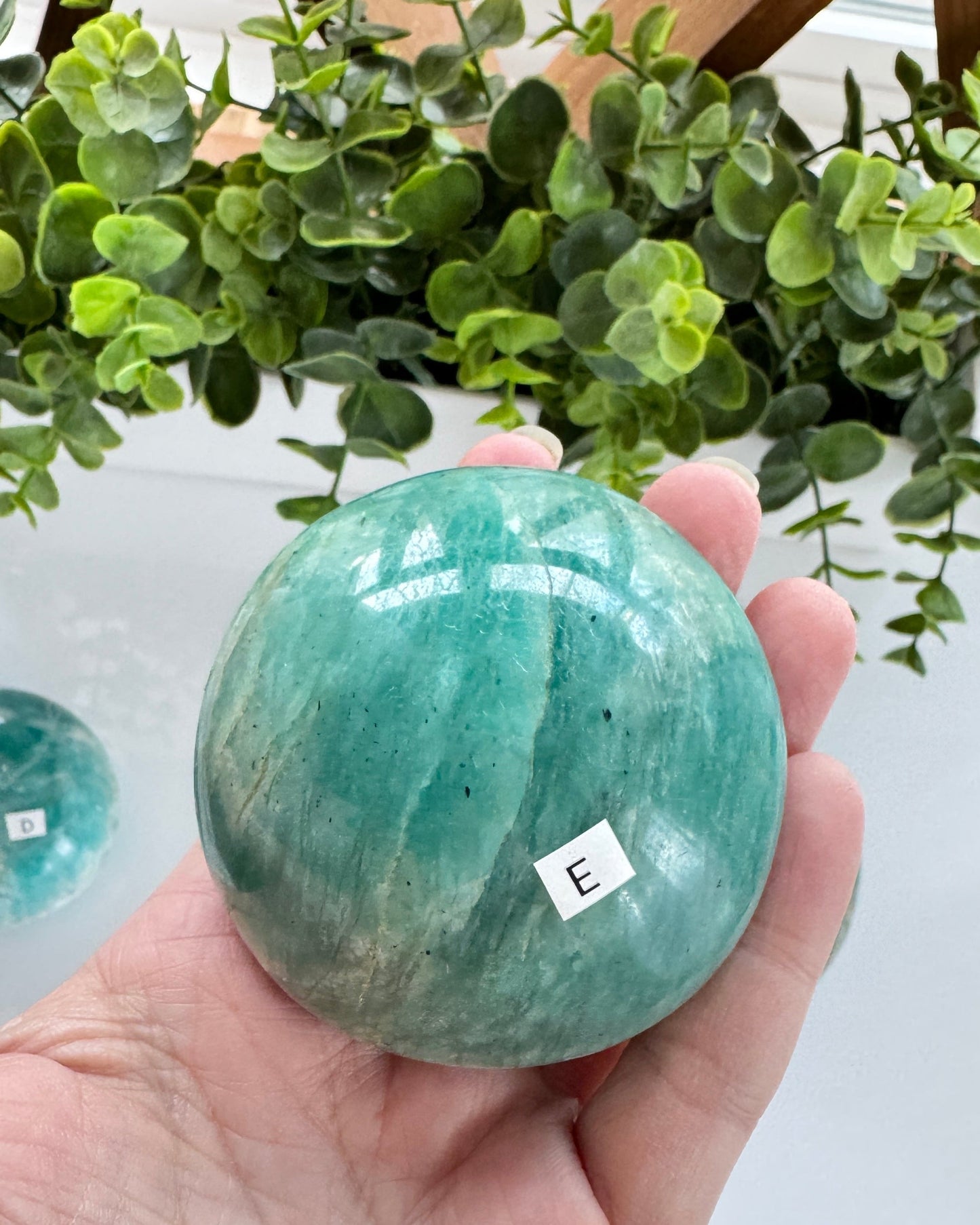 Amazonite Palm Stone for Truth and Harmony XL