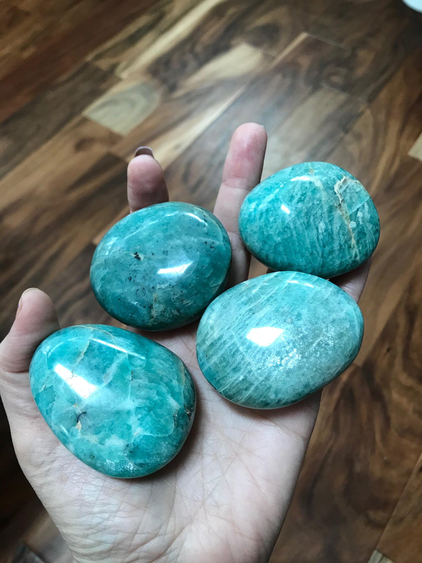 Amazonite Palm Stone for Truth and Harmony XL