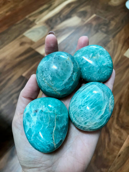 Amazonite Palm Stone for Truth and Harmony XL