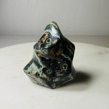 Mystery Jasper Flame Carving – Handpicked Polished Statement Piece (No Sub-Variety Selection)