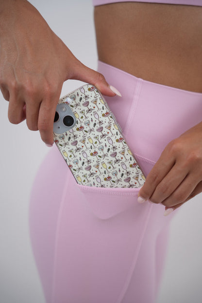 I Am Glowing Pink Blossom Quick Dry Butter Legging - Fitness, Yoga