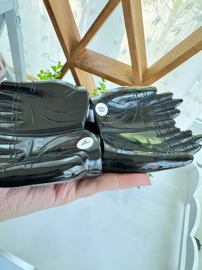 Obsidian Prayer Hands for Blessings & Boundaries, Choose Your Favorite