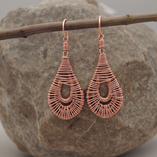 Copper Teardrop Shaped Earrings