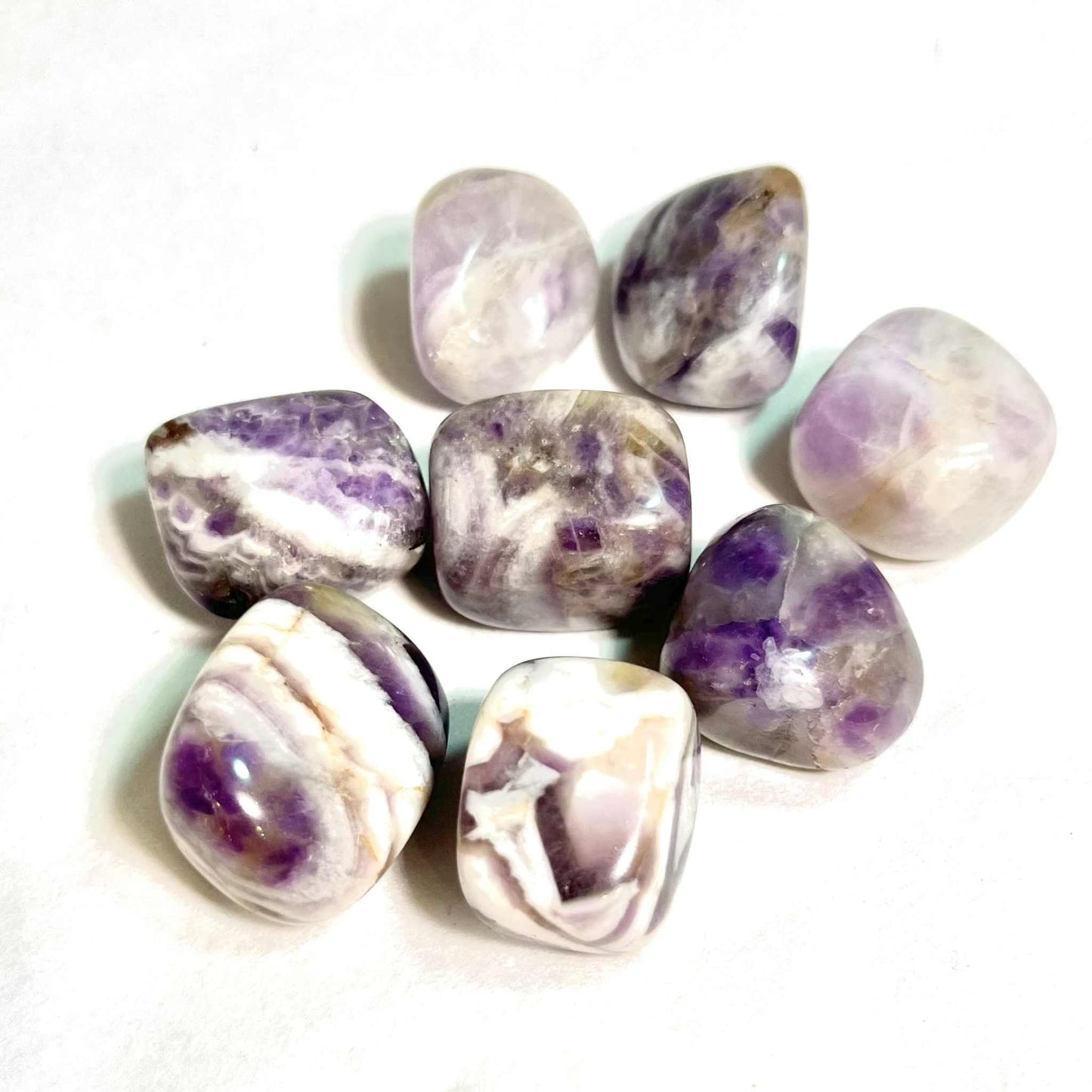 Chevron Amethyst Tumbled Stone