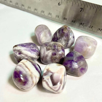 Chevron Amethyst Tumbled Stone