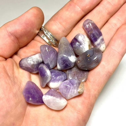 Chevron Amethyst Tumbled Stone