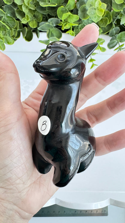 Large Obsidian Llama Alpaca, 4 Inch, Choose Your Favorite