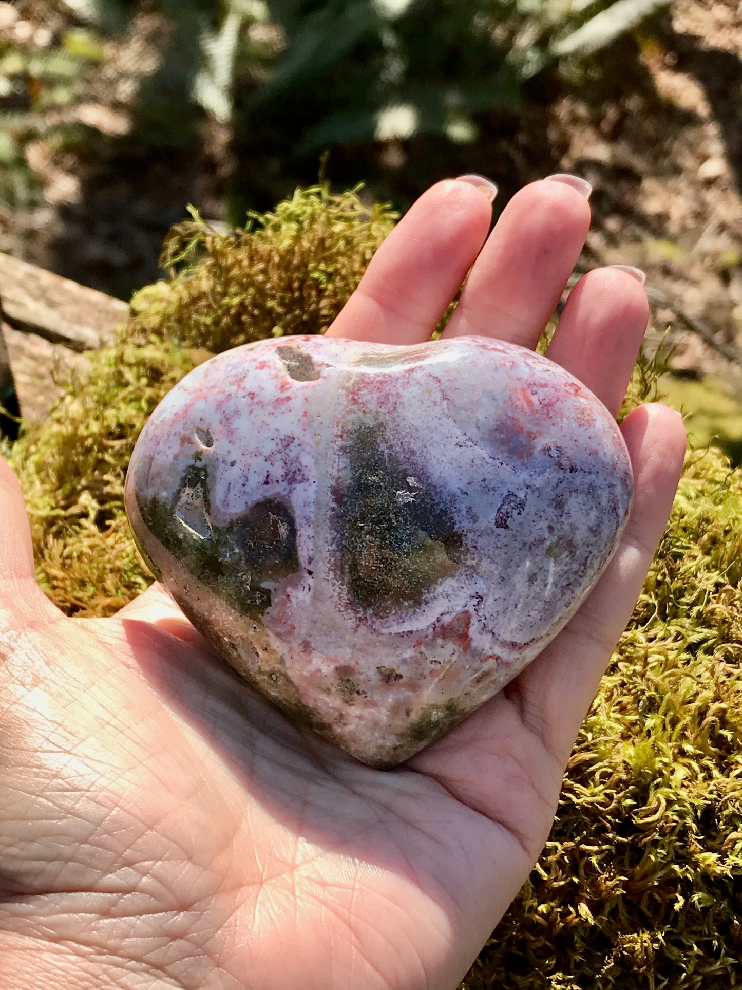 Sea Jasper Puffy Heart for Healing 3" XL
