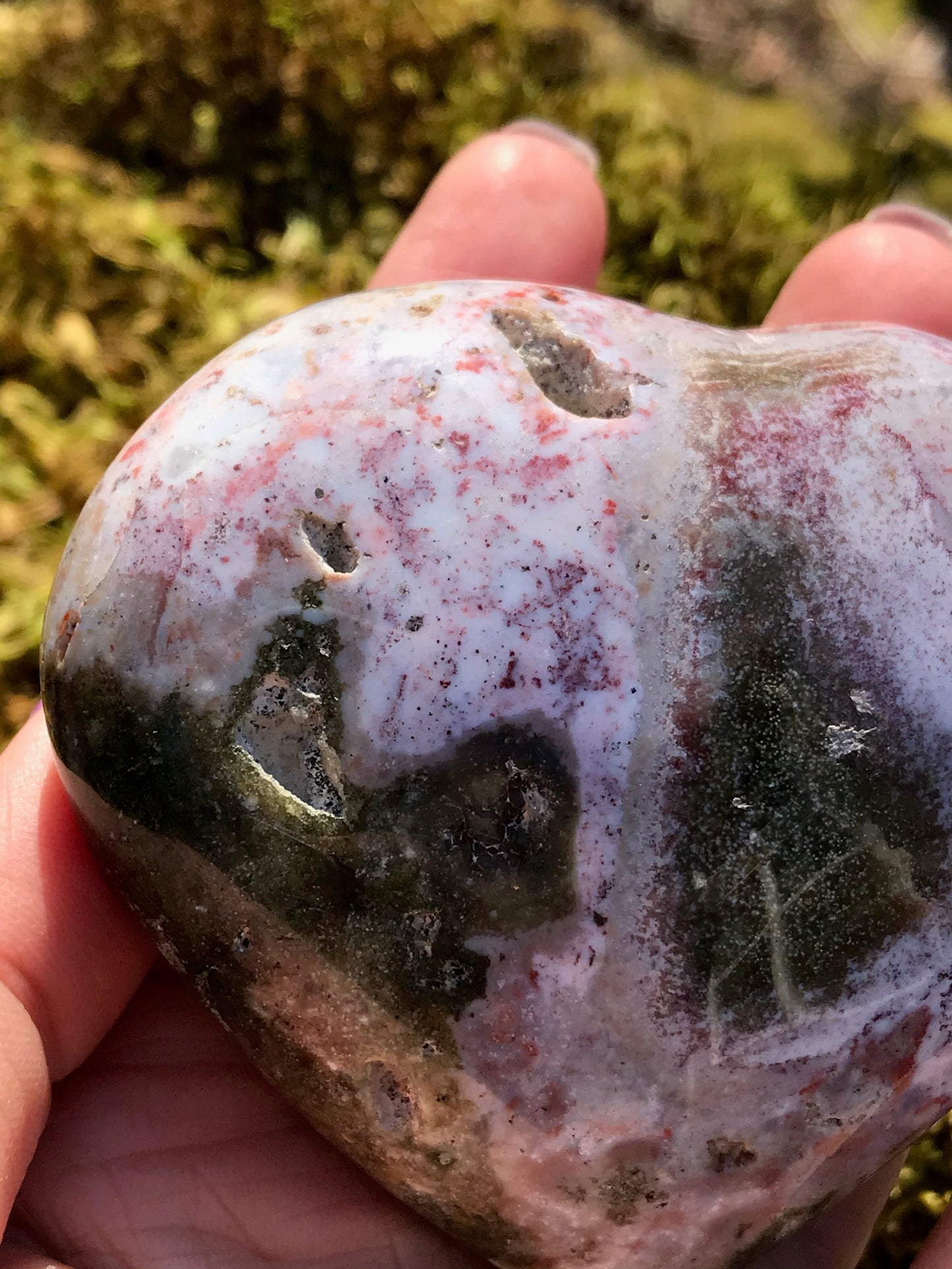 Sea Jasper Puffy Heart for Healing 3" XL