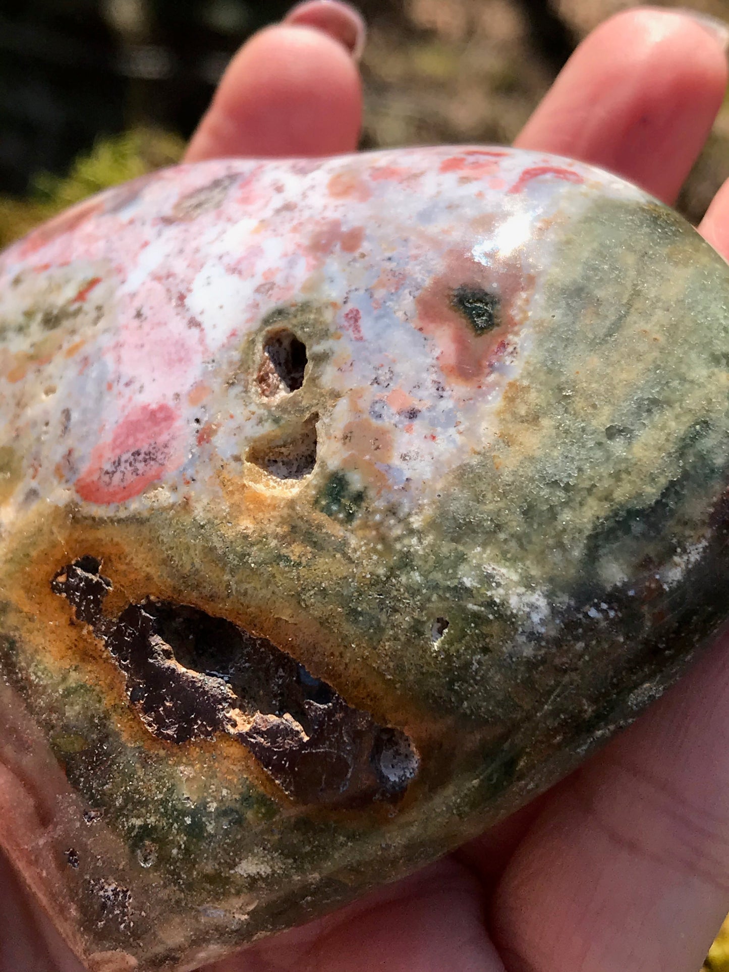 Sea Jasper Puffy Heart for Healing 3" XL