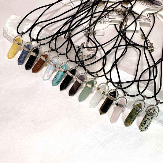 Blue Howlite Bullet Point Necklace