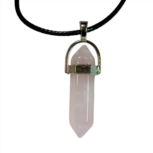 Rose Quartz Bullet Point Necklace