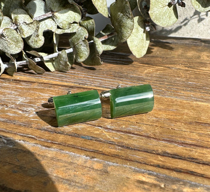 Jade Cufflinks in Silver