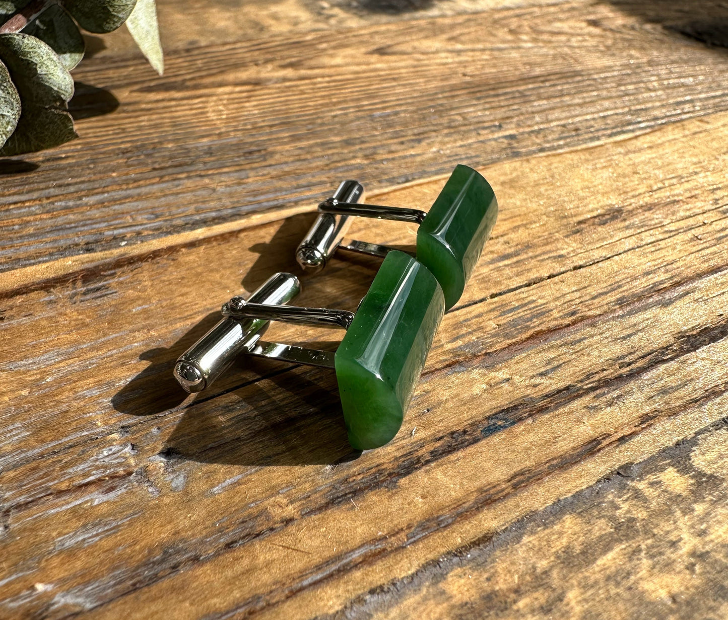 Jade Cufflinks in Silver