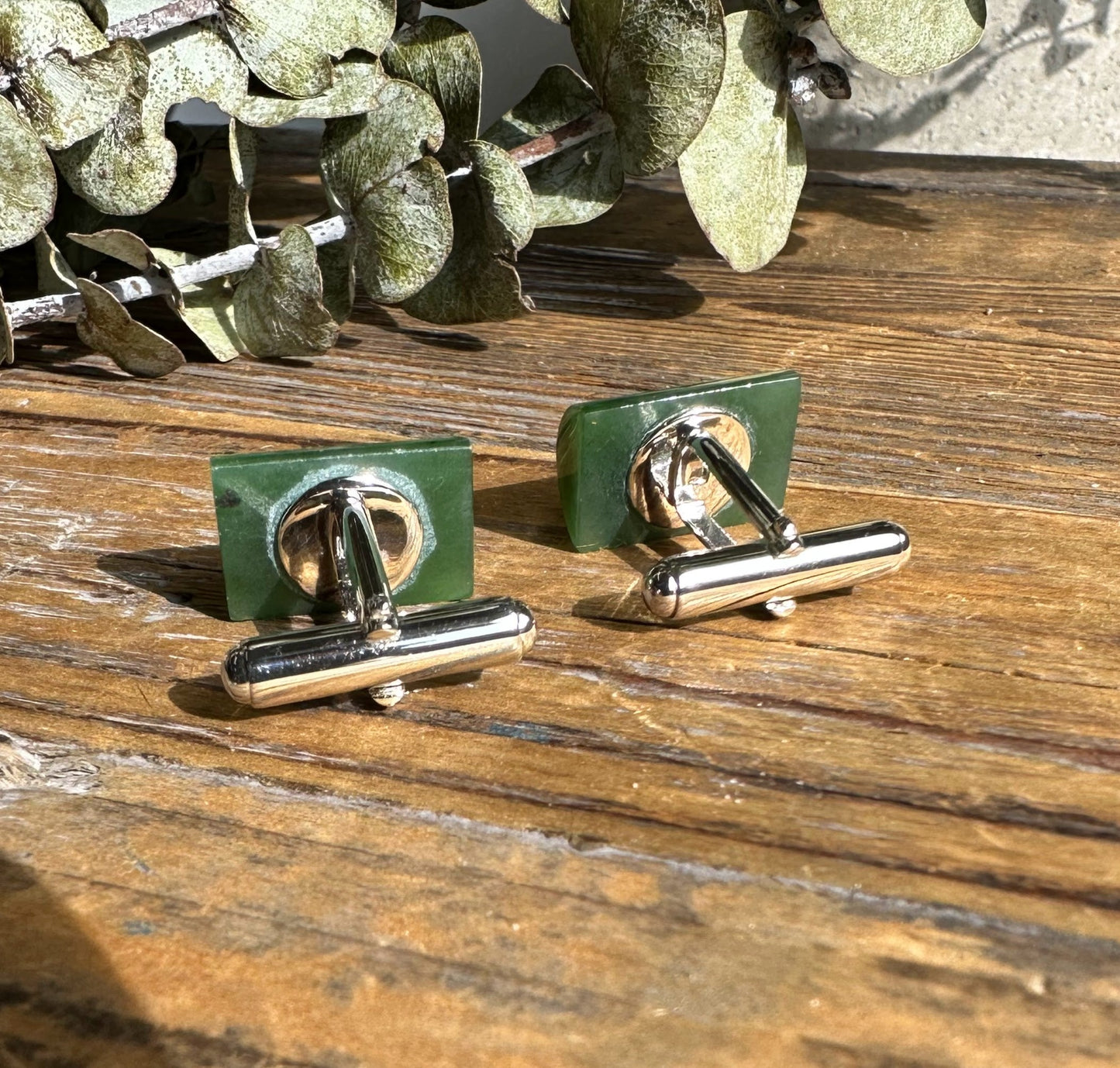 Jade Cufflinks in Silver
