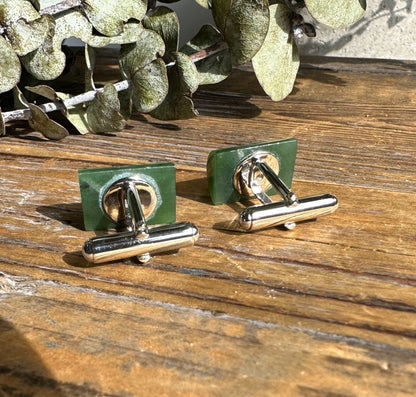Jade Cufflinks in Silver