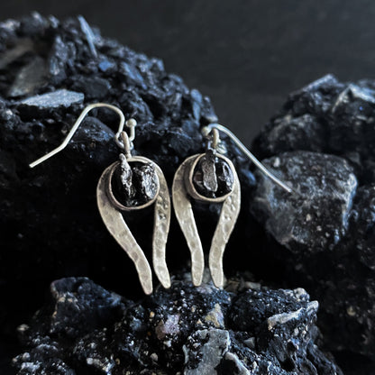 Comet Earrings with Authentic Meteorite