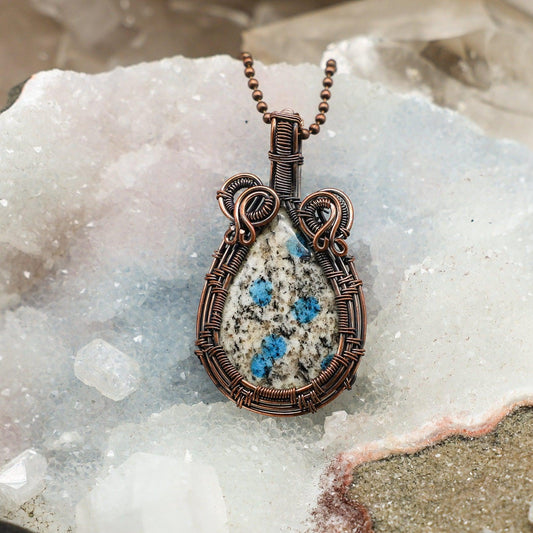 K2 Jasper Wire Wrap Crystal Pendant #1