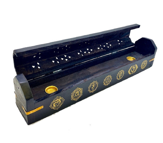 OMSutra-7 Chakra Wood Incense Box Burner