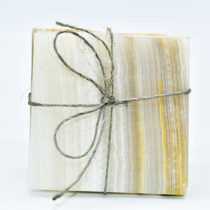 Onyx coasters on a white background