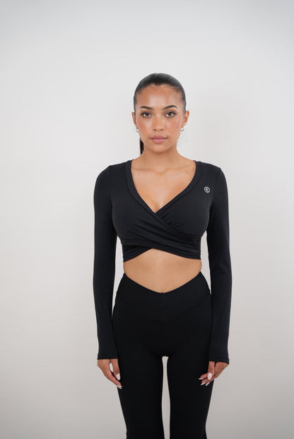 I Am Present Black Elegant Top - Fitness, Yoga