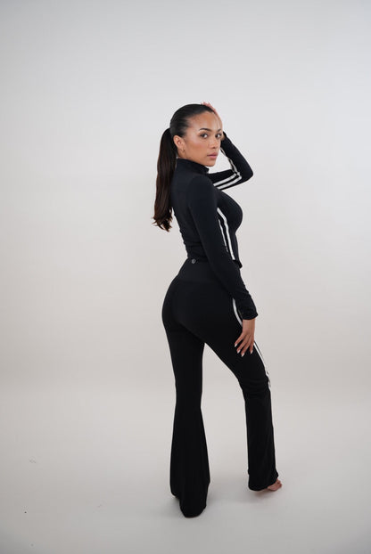 I Am Motivated Black Flare Pant - Fitness, Yoga