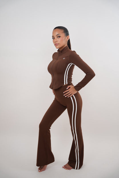 I Am Motivated Brown Flare Pant - Fitness, Yoga