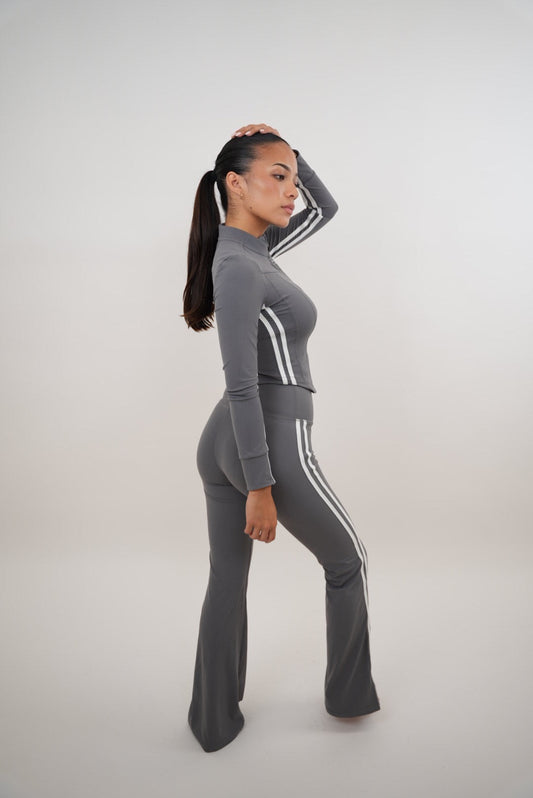 I Am Motivated Gray Flare Pant - Fitness, Yoga