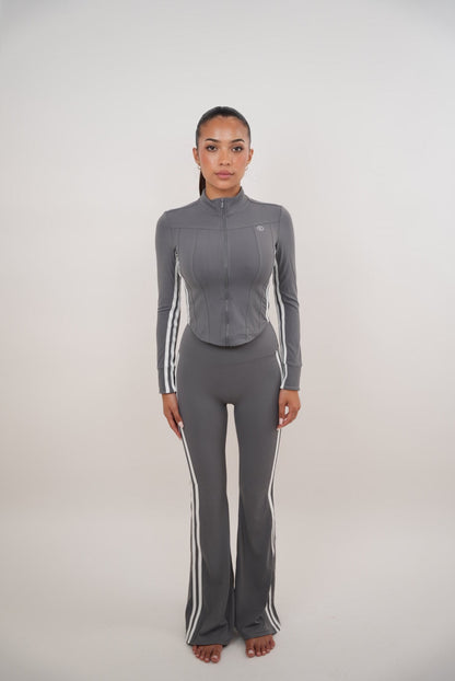 I Am Motivated Gray Flare Pant - Fitness, Yoga