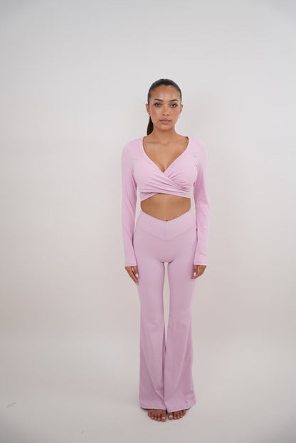 I Am Present Pink Stretch Flare Legging - Fitness, Yoga