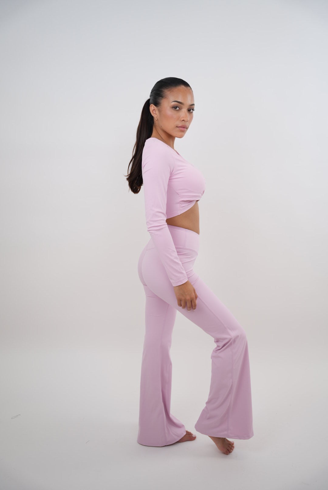 I Am Present Pink Stretch Flare Legging - Fitness, Yoga