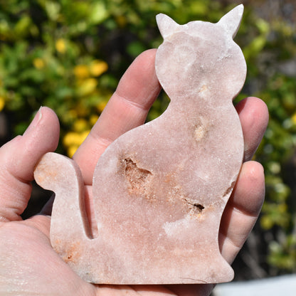 Pink Amethyst crystal cat