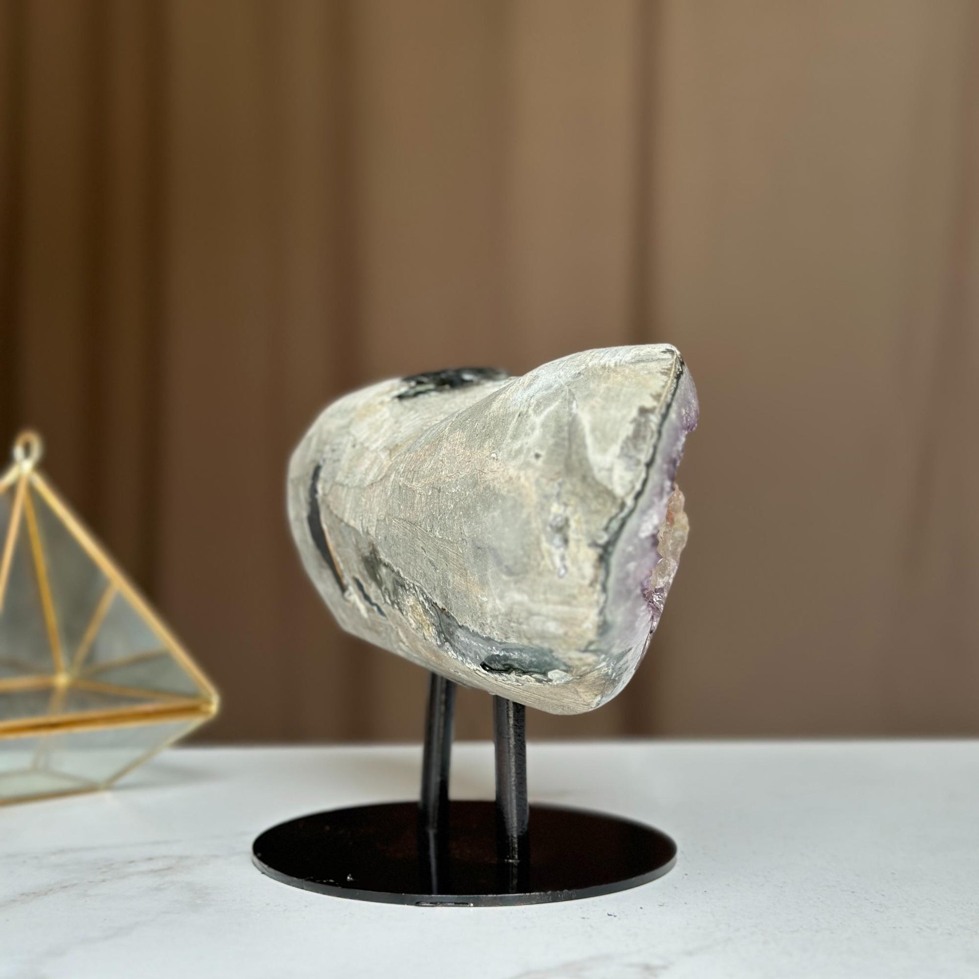 Rare amethyst geode with microcrystals 