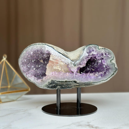 Rare amethyst geode with microcrystals 
