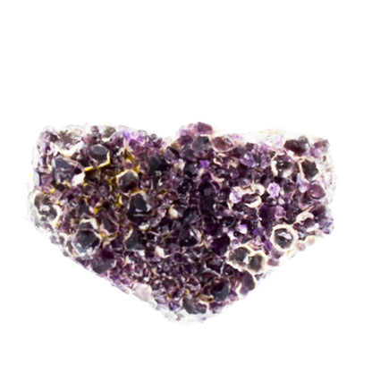 Amethyst crystal on a white background