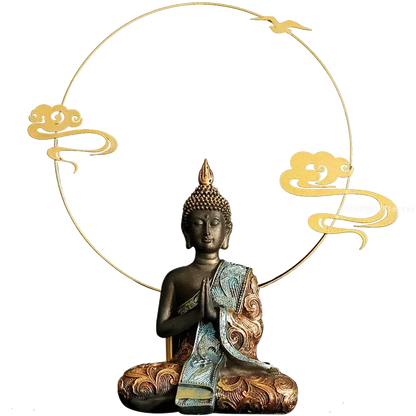 Large Handmade Green Buddha Statue - Meditation, Yoga Studio, Home Decor