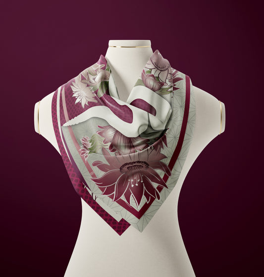 Saguaro Blossom Silk Scarf - Statement Size