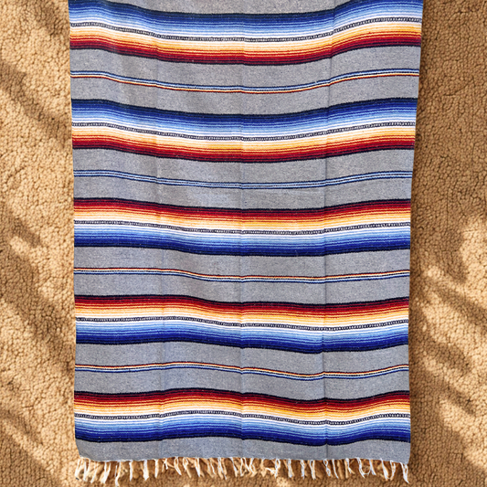 Grey Sol Mexican Yoga Blanket
