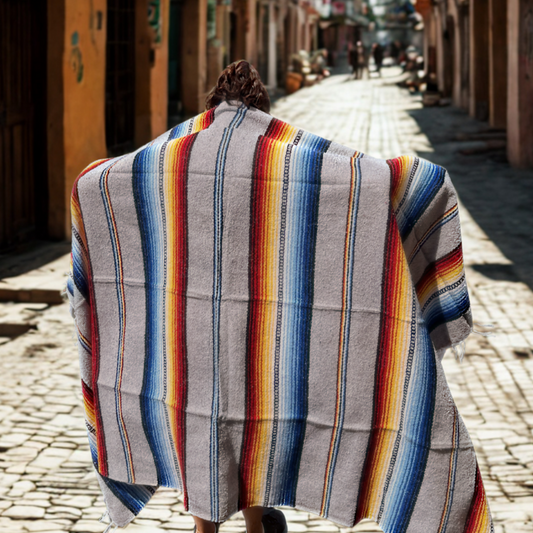 Grey Sol Mexican Yoga Blanket