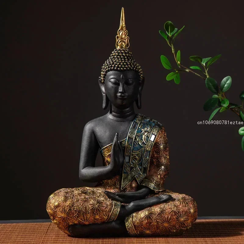 Large Handmade Green Buddha Statue - Meditation, Yoga Studio, Home Decor