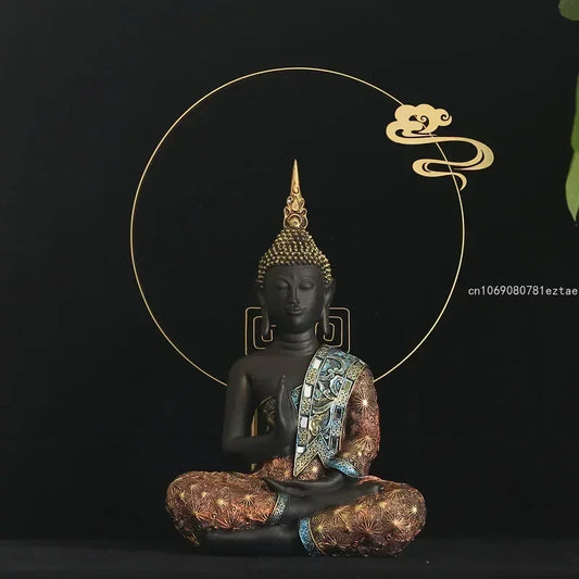 Large Handmade Green Buddha Statue - Meditation, Yoga Studio, Home Decor